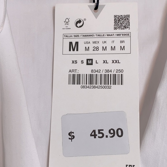 SOLD ** Zara white dress - Picture 4 of 5